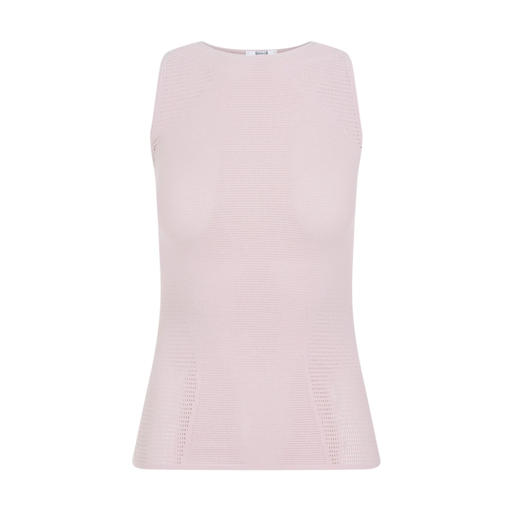 Wolford Grid Net Sleeveless Top Pink Dames