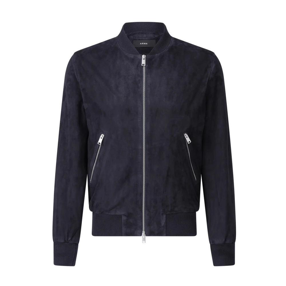 Arma Zachte Leren Blouson Jas Blue Heren
