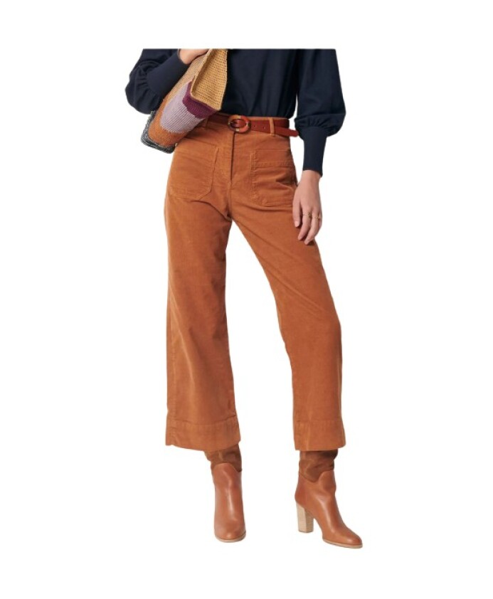 pantalon-crop-et-large-en-velours-de-coton