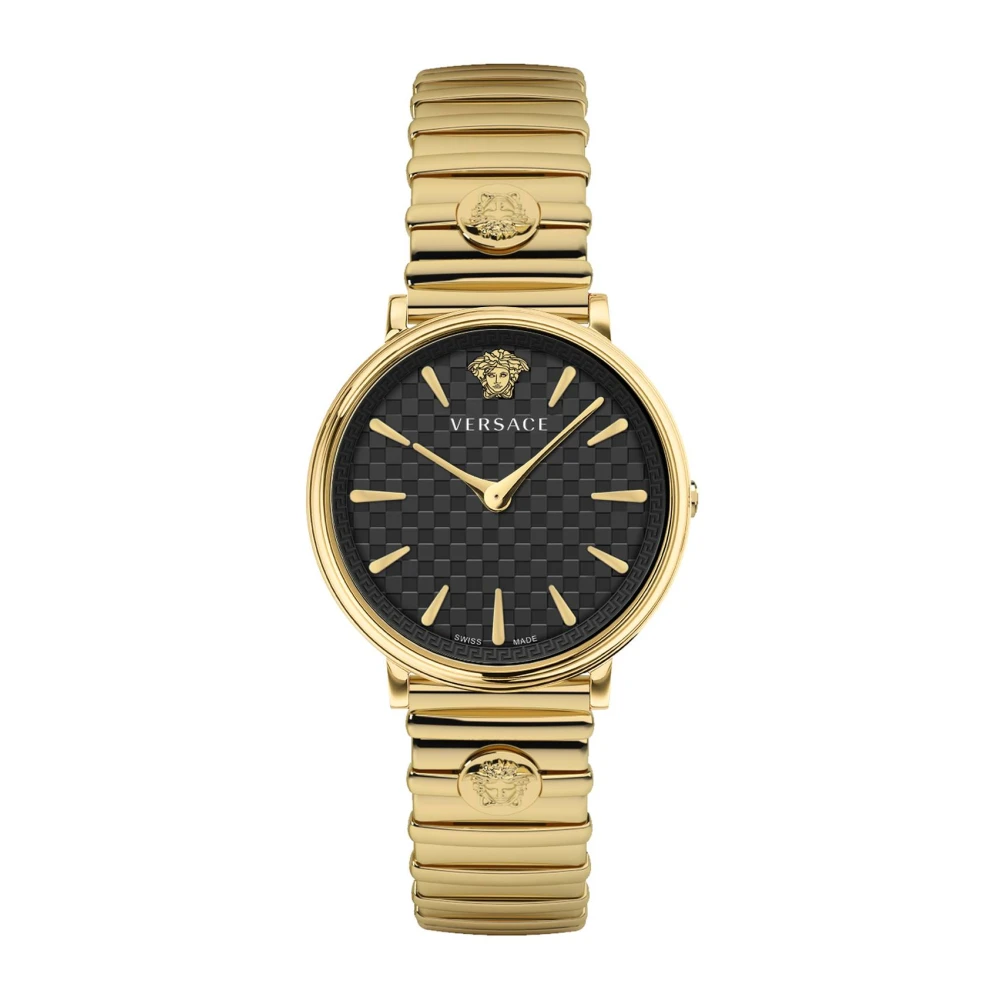 Versace Women's Gold V-Circle Stainless Steel Watch