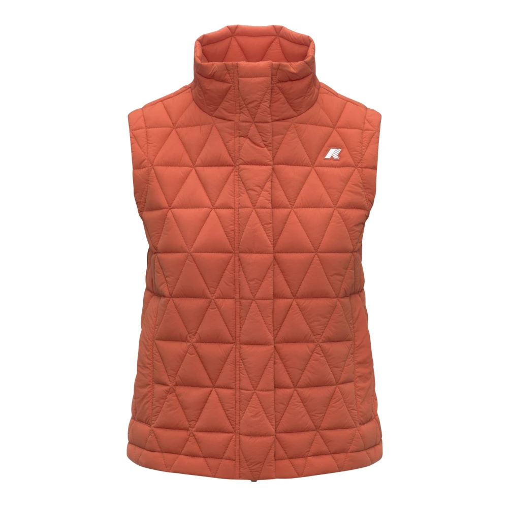 K-Way Vrouw Oranje Jassen Dames, S, Nylon, Satine Vest