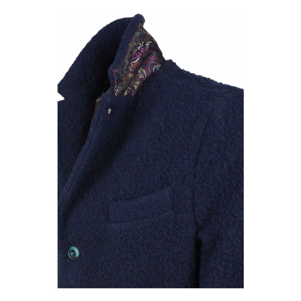 BOB Korte Blauwe Wollen Jas Blue Heren