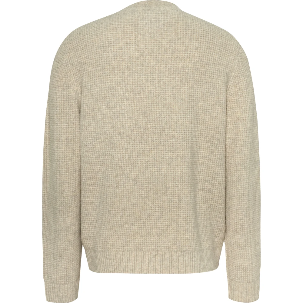 Tommy Jeans Beige Crewneck Sweater met Traditionele Details Beige Heren