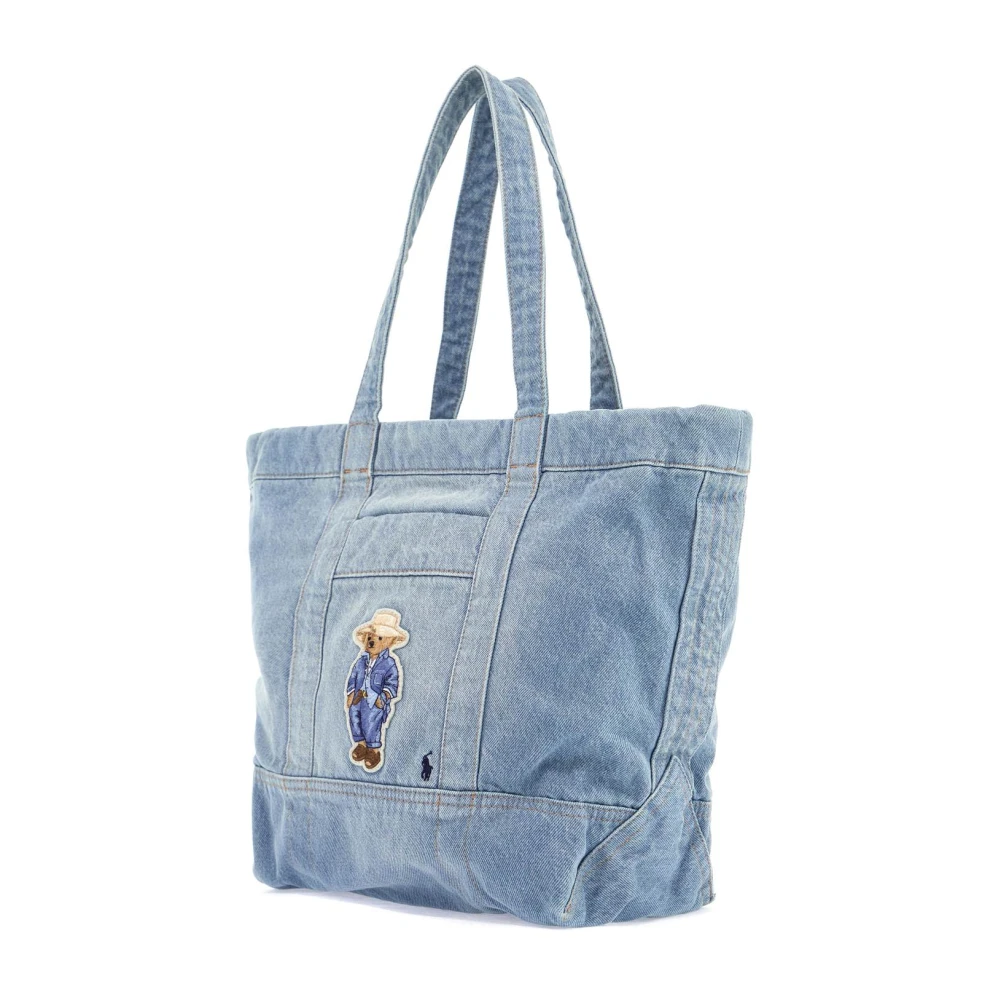 Polo Ralph Lauren Denim Polo Bear Tote Bag Blue Dames