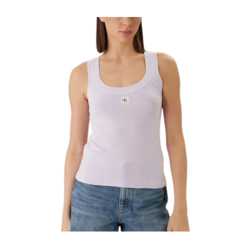 Calvin Klein Women's Purple Sleeveless Tops, L, Sleeveless Top