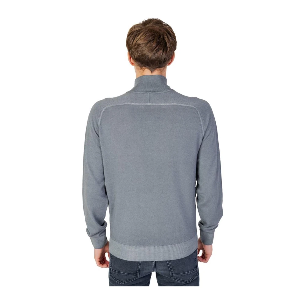 Hugo Boss Wollen Gebreide Vest Gray Heren