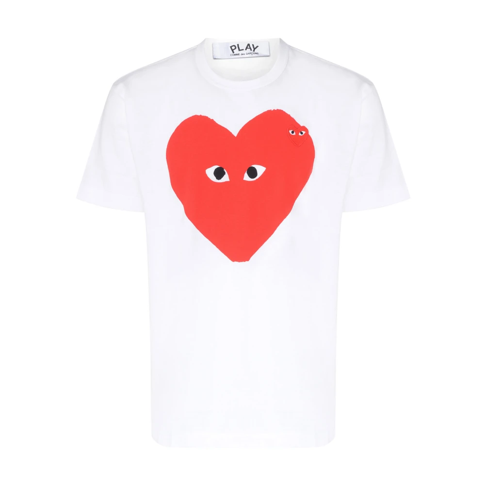 Comme des Garçons Play Wit Hartprint T-Shirt White Heren