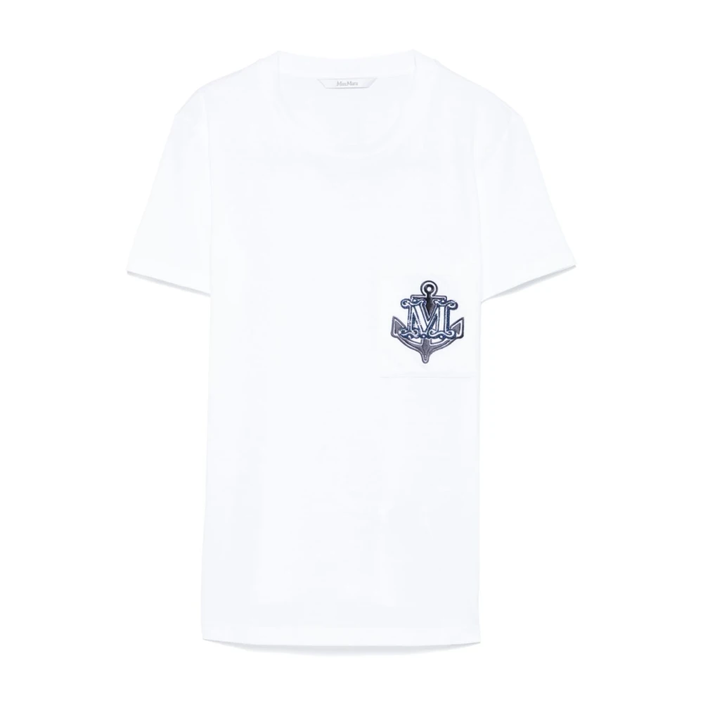 Max Mara Wit T-shirt met zak White Dames