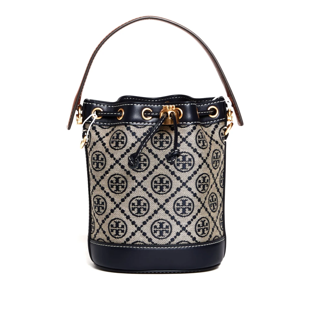 TORY BURCH Stijlvolle Blauwe Handtas met Beige Accents Multicolor Dames
