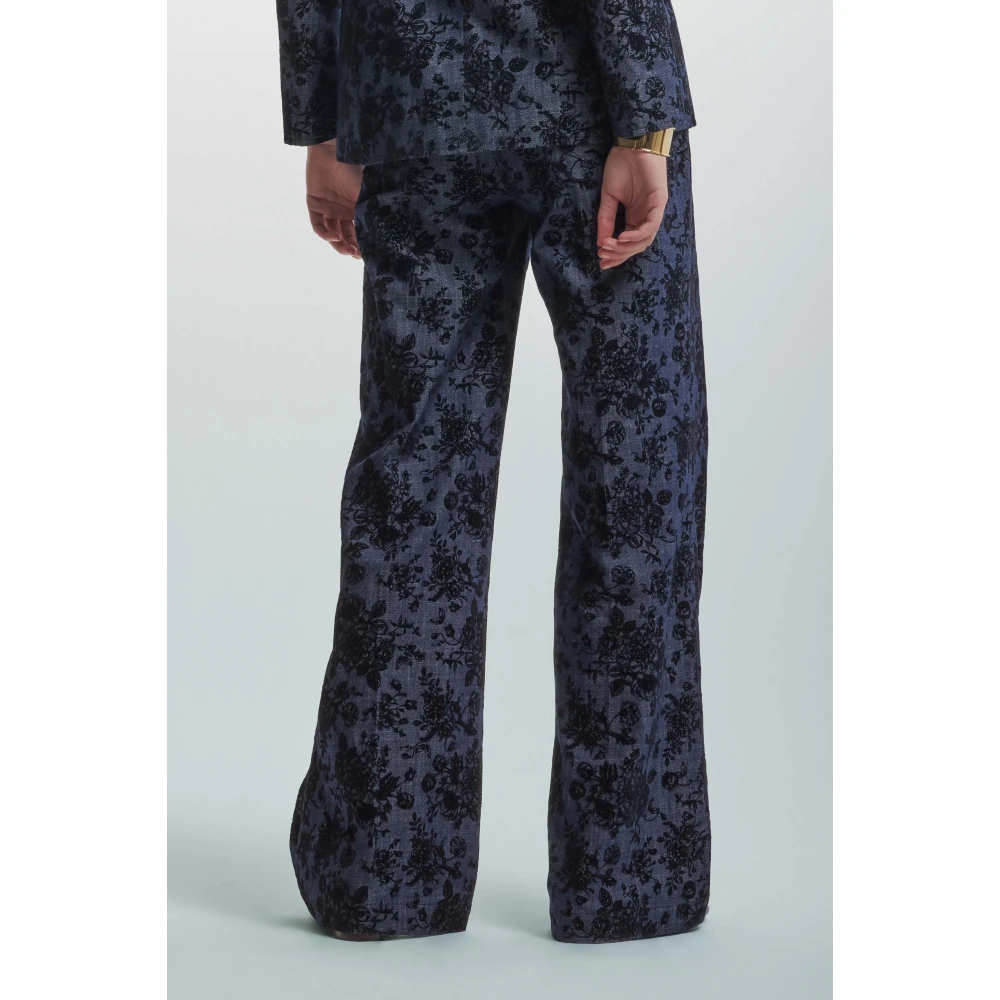 Kocca Bloemen geborduurde katoenen broek Multicolor Dames