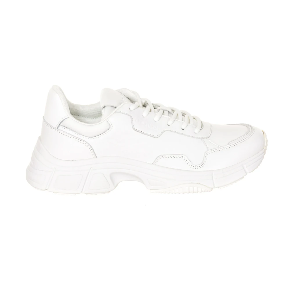 Calvin Klein Textiel en Leren Sneakers Heren Schoenen Wit