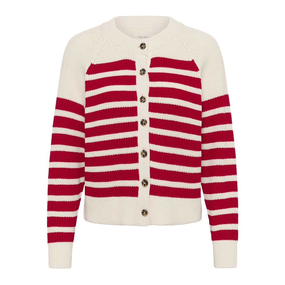 Part Two Rood Gestreepte Gebreide Trui Red Dames