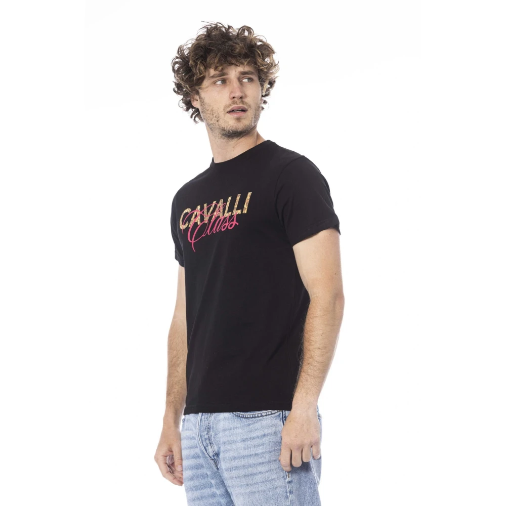 Cavalli Class Tijdloos effen T-shirt Black Heren