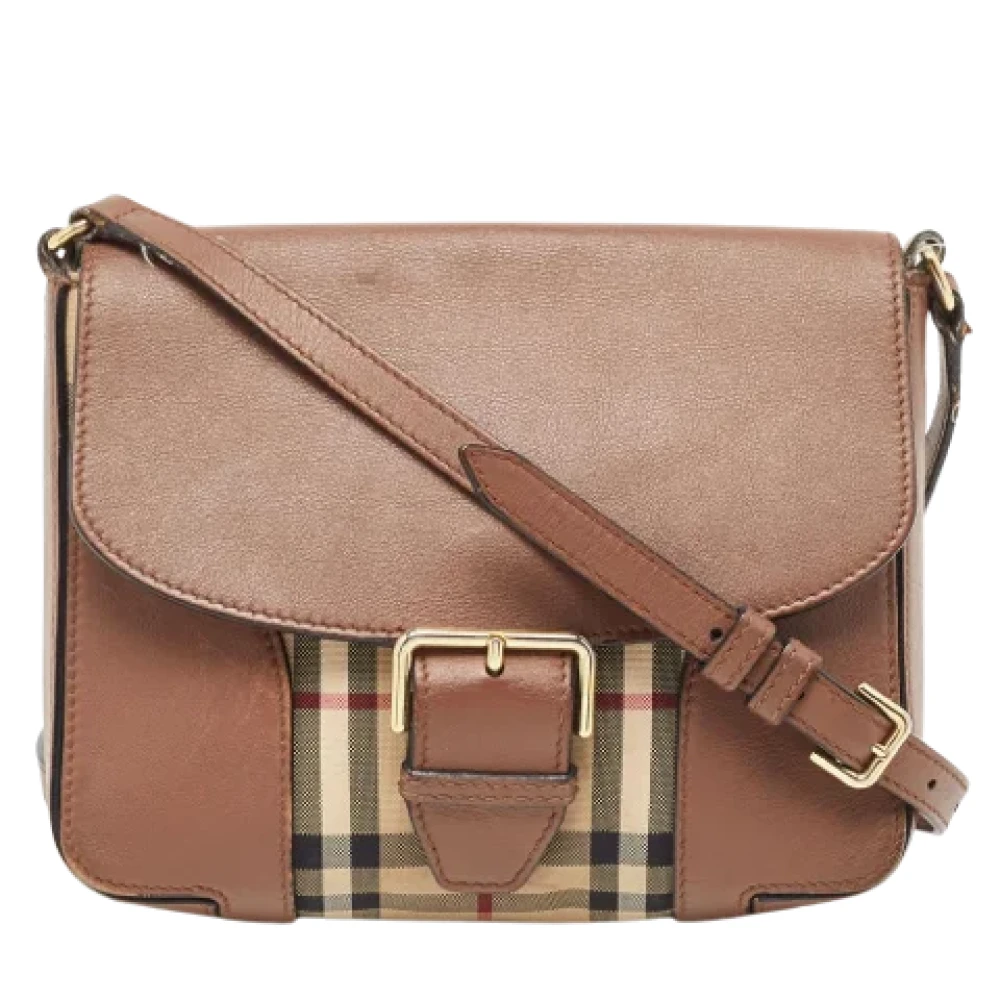 Burberry Vintage Pre-owned Canvas crossbody-bags Brown Dames