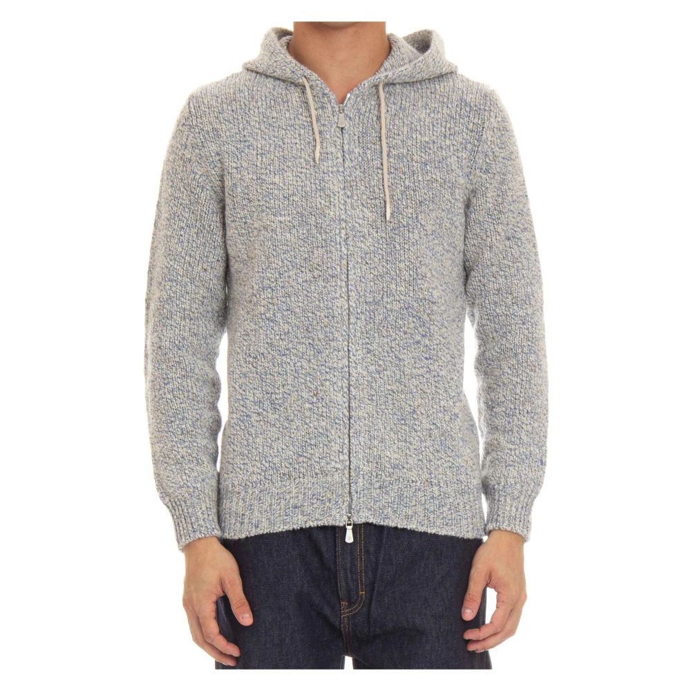 Eleventy Denim Hoodie i Kashmir Blue, Herr