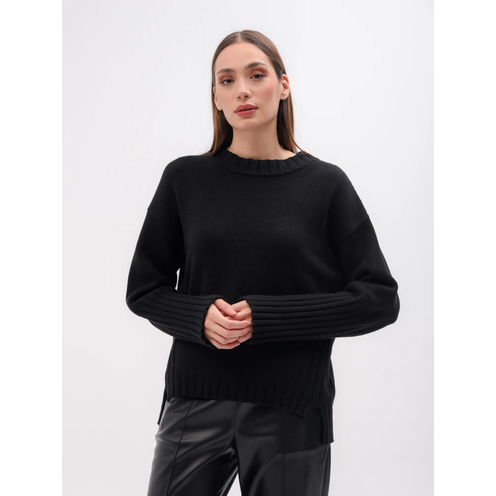Liviana Conti Zwarte Trui met Ribboorden van Black Dames