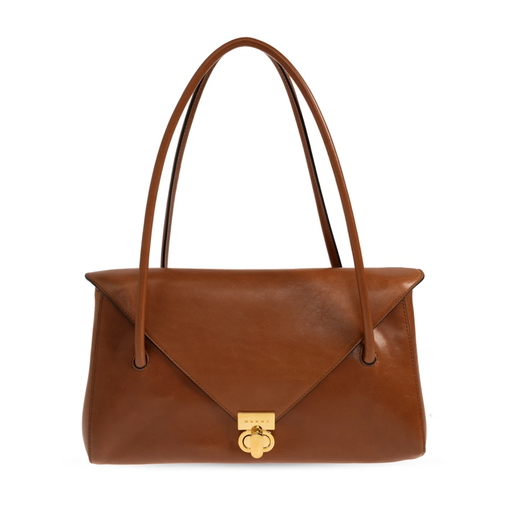 Marni Donna Marrone Borsa A Spalla Retro In Pelle - Immagine 2