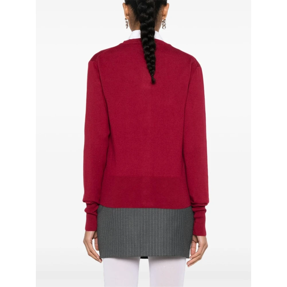 Vivienne Westwood Bordeaux Gebreide Trui met Orb Logo Red Dames