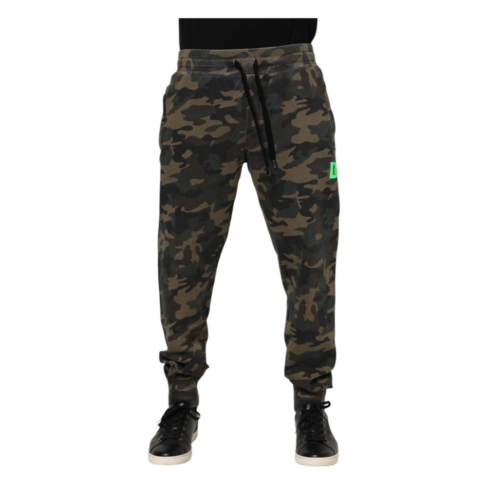 Dolce & Gabbana Multicolor Camouflage Cotton Jogger Trousers - Male - Sweatpants - M - Trousers