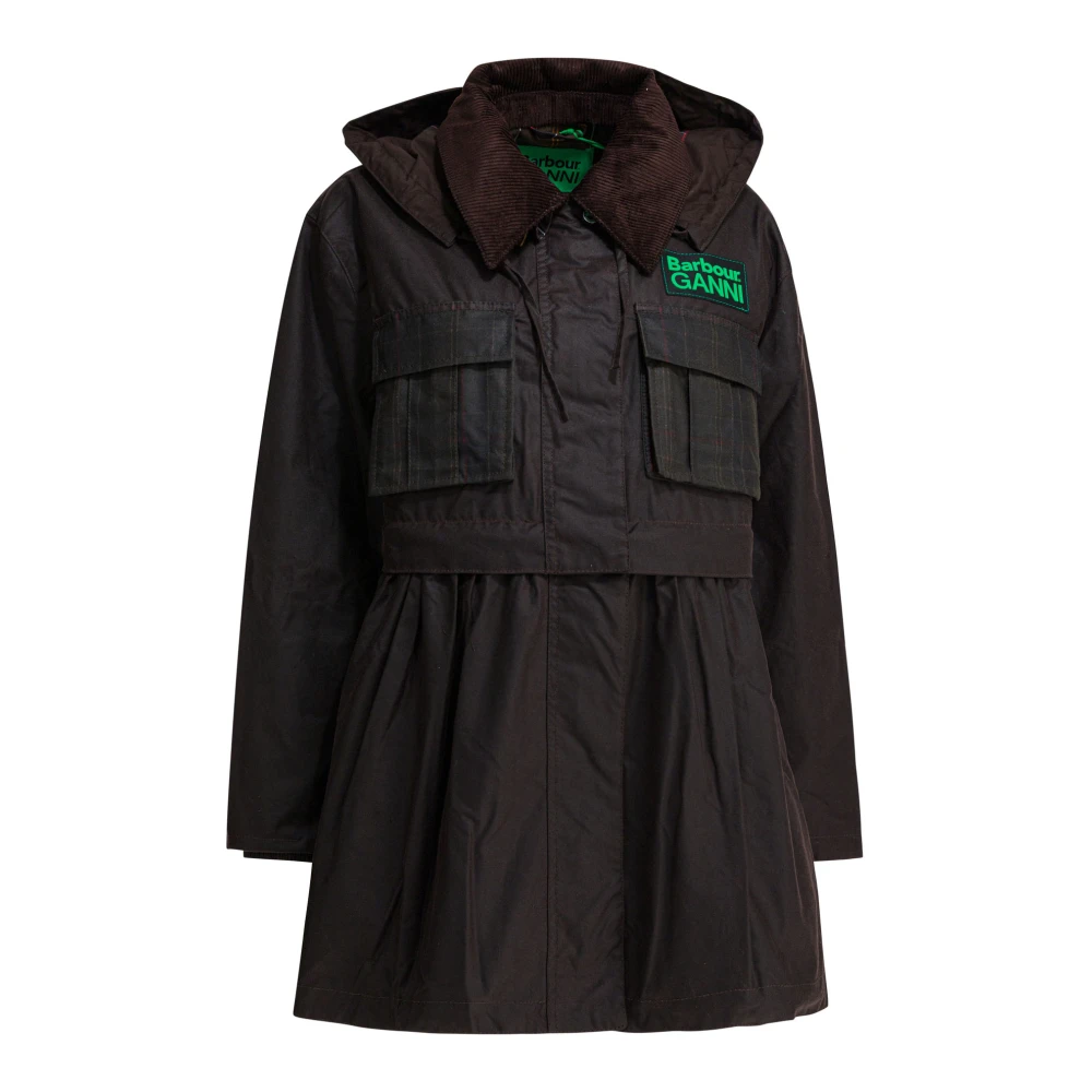Barbour Women's Green Peplum Waxed Jacket