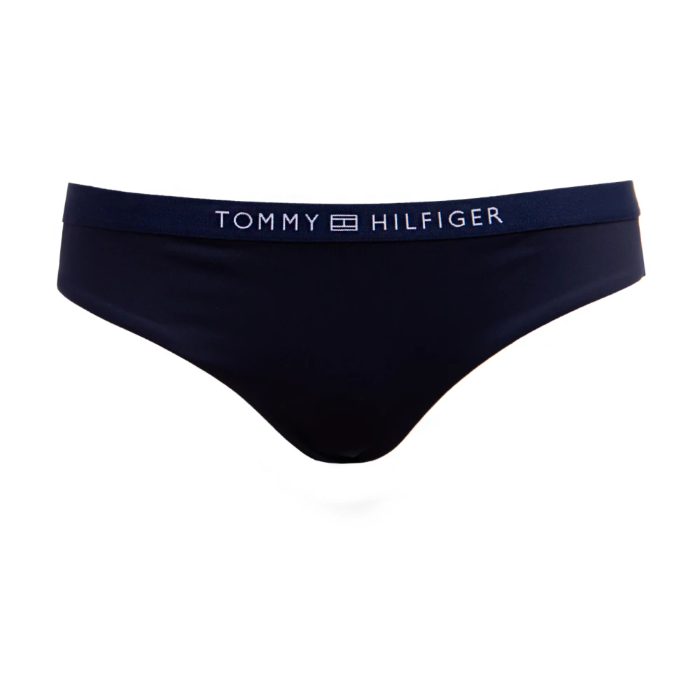 Tommy Hilfiger Marinblå Bikini Underdel med Logomärkt Midjeband Blue, Dam