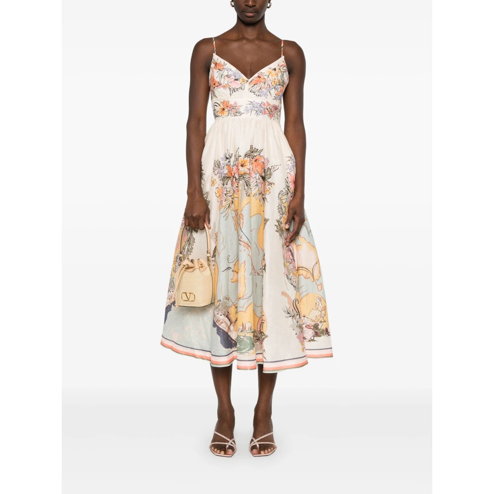 Zimmermann Witte Linnen Trapeze Jurk White Dames