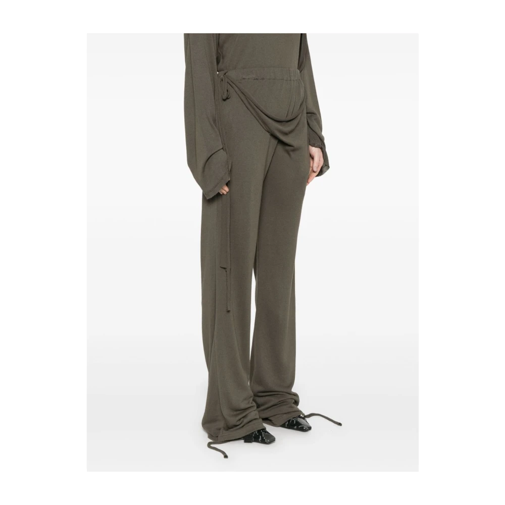 Ottolinger Groene Wrap Broek met Elastische Tailleband Green Dames