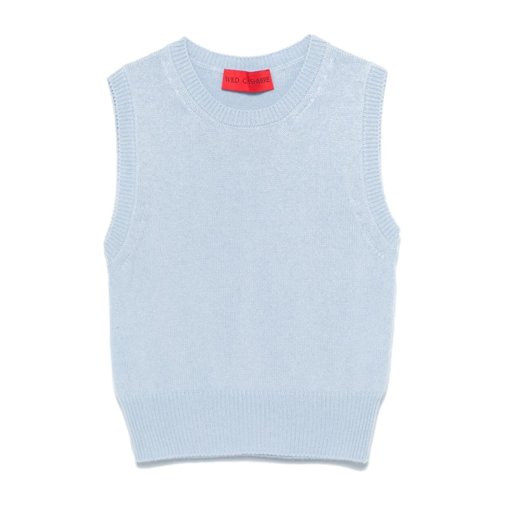 Wild Cashmere Hemelsblauwe Kasjmier Gebreide Top Blue Dames