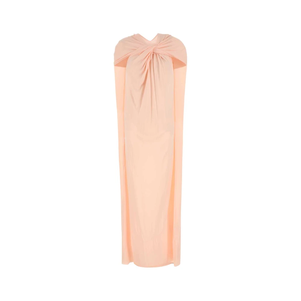 Jil Sander Pastelroze Crepe Lange Jurk Pink Dames