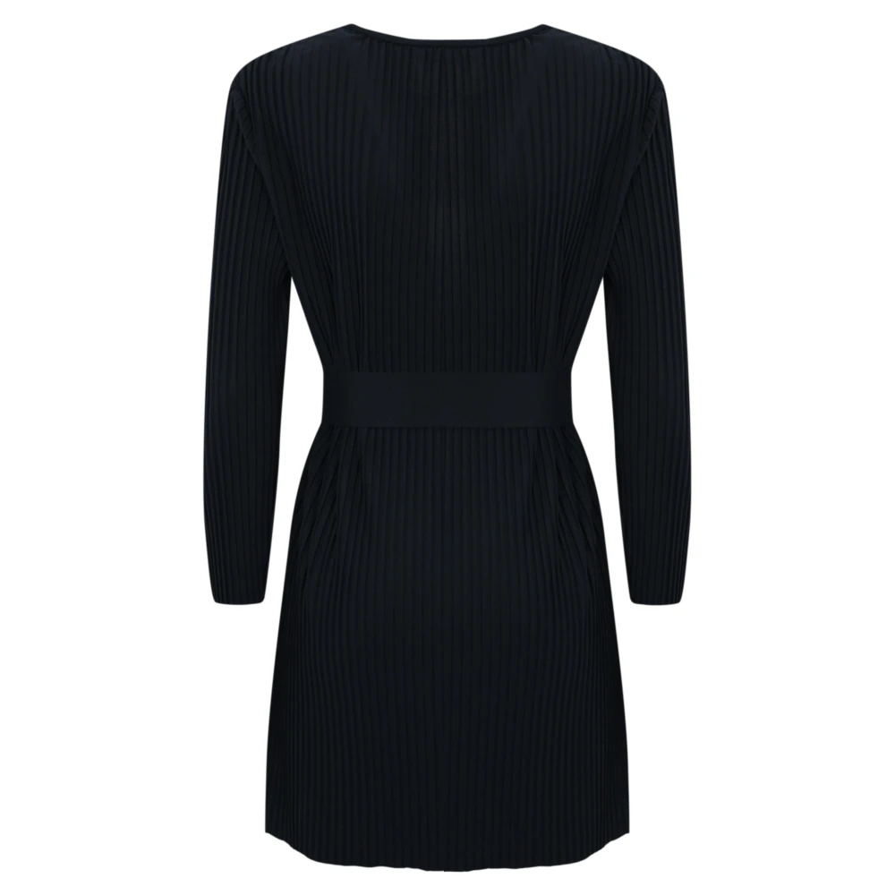 Max Mara Blauwe Geplooide Jas Lange Mouw Blue Dames