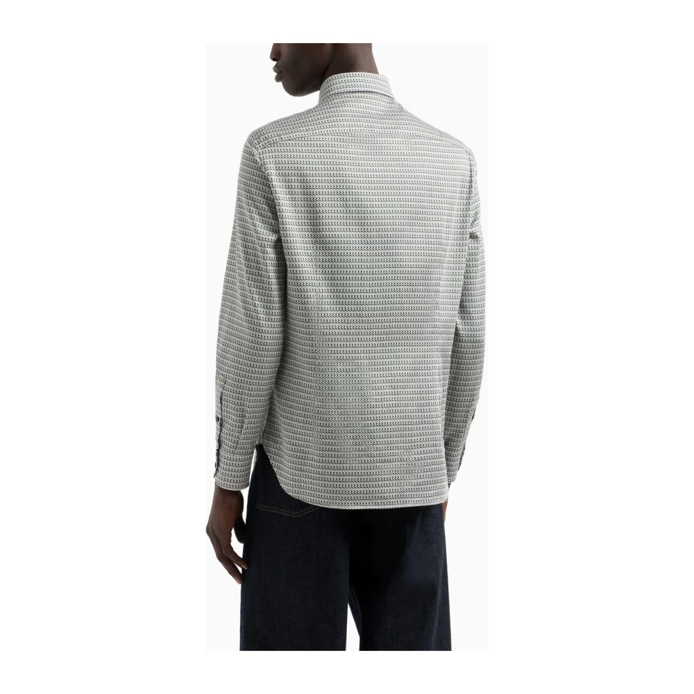 Emporio Armani Wit T-shirt met All-Over Print White Heren