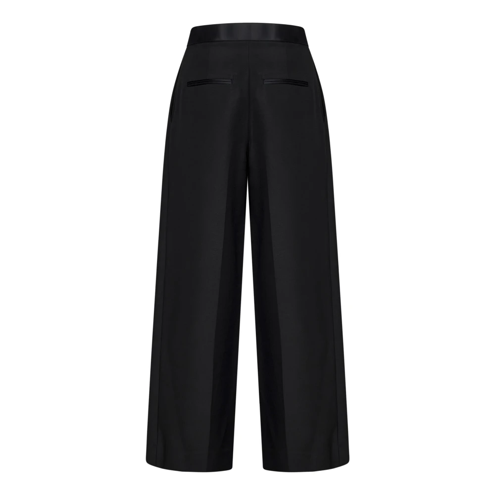 Khaite Zwarte Broek met Zilveren Ritssluiting Black Dames