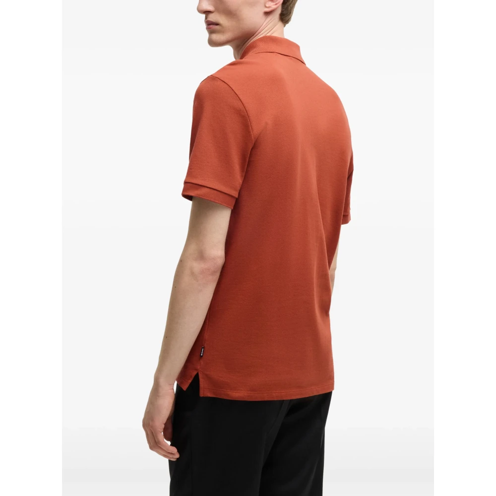 Hugo Boss Pima Katoenen Poloshirt met Geborduurd Logo Orange Heren