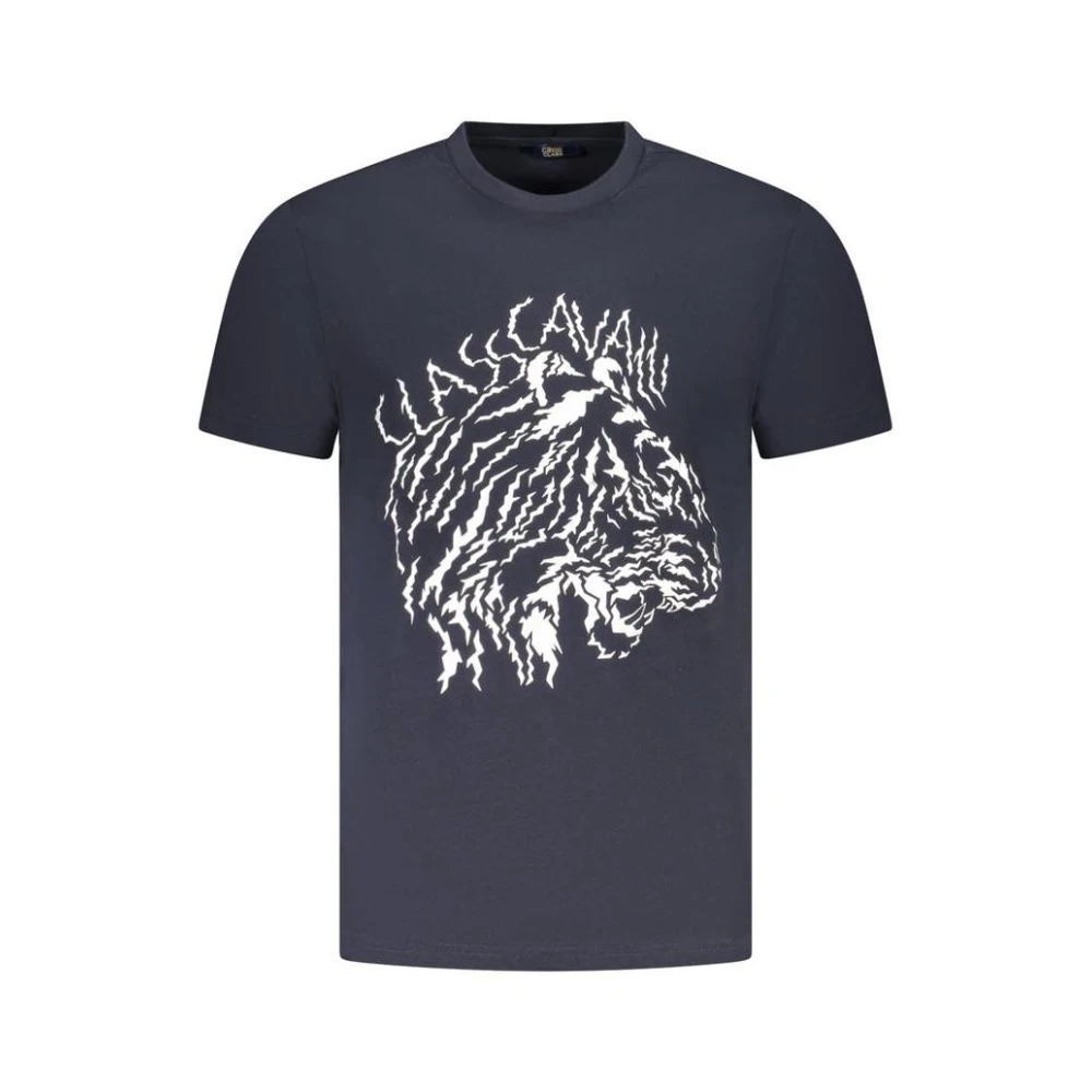 Cavalli Class Men's Blue Tiger Graphic Tee