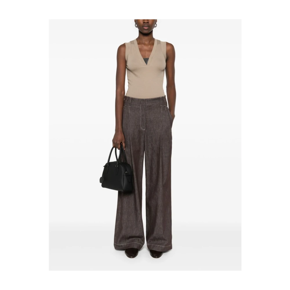BRUNELLO CUCINELLI Elegante Top voor Vrouwen Beige Dames