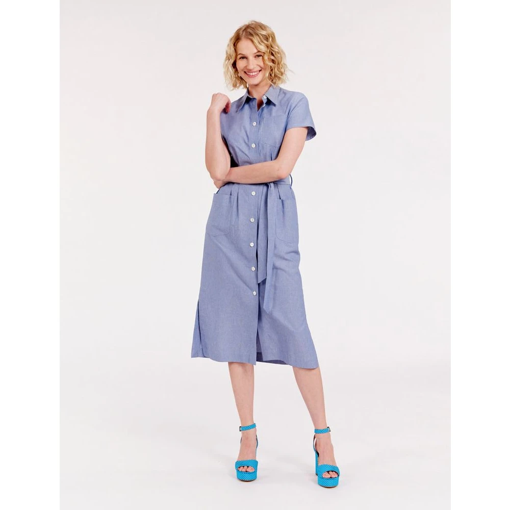 Ines De La Fressange Paris Blauwe Ethel Overhemdjurk Blue Dames