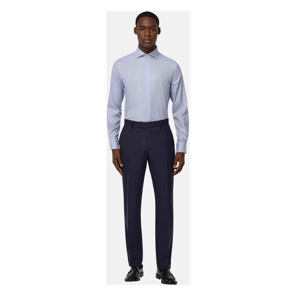 Boggi Milano Ultimate Non-Iron Hemd met Windsor Kraag Blue Heren
