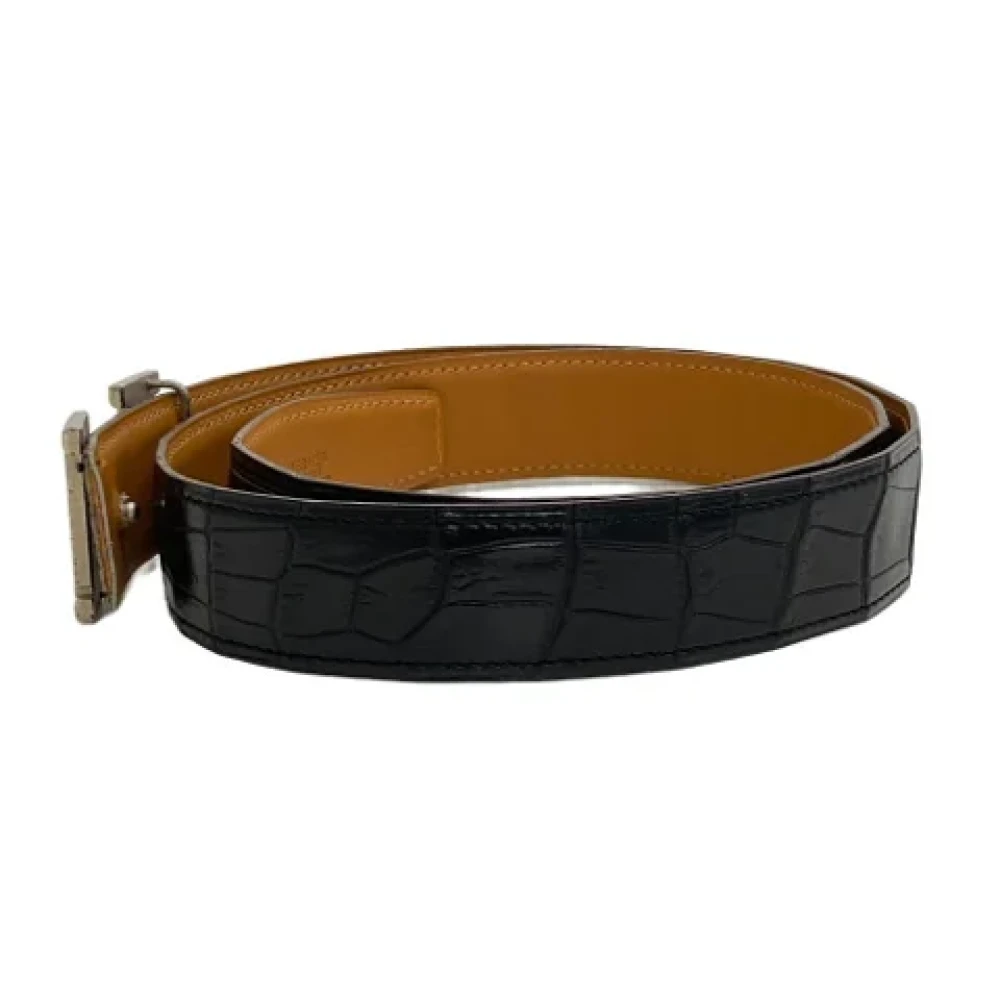 Hermès Vintage Pre-owned Leather belts Black Heren