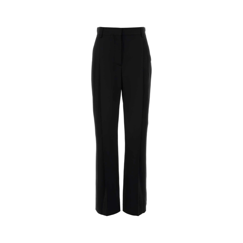 Stella Mccartney Women's Black Straight Trousers, S, Satin Pant