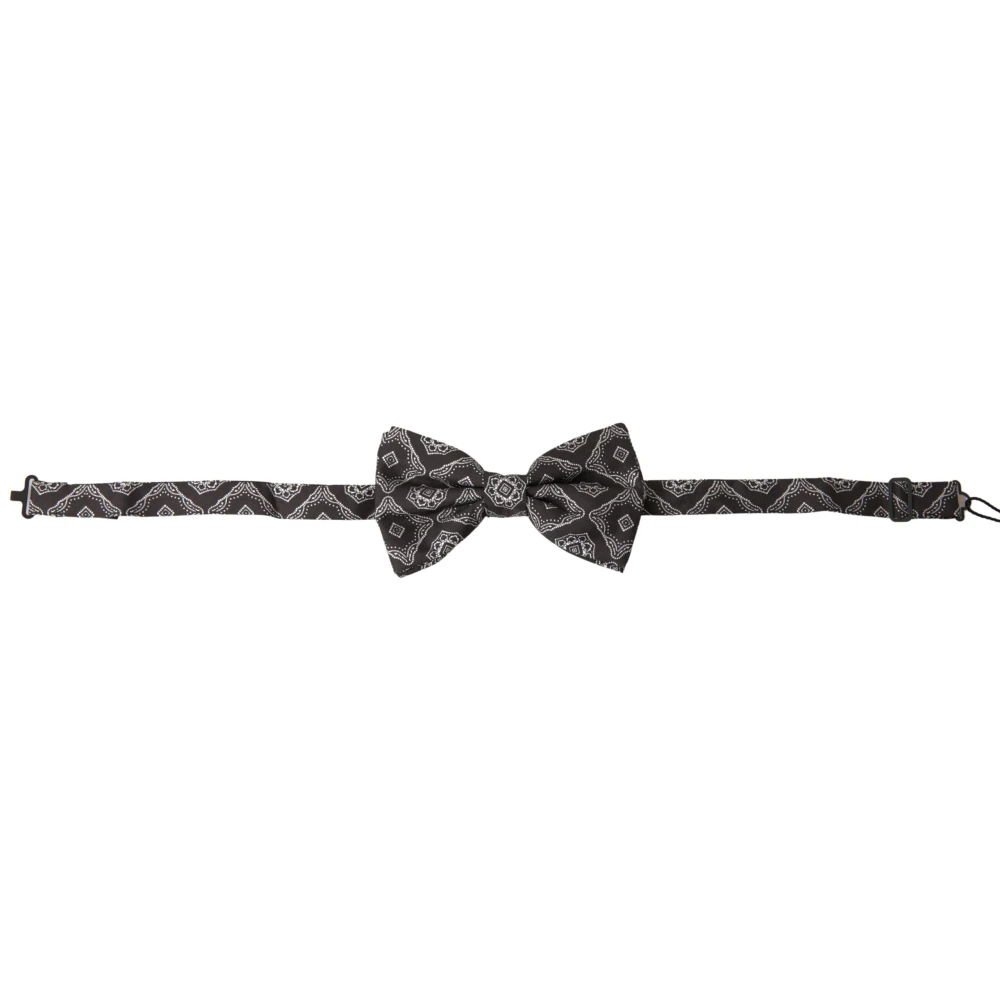 Dolce & Gabbana Men's Black Fantasy Pattern Adjustable Neck Papillon Bow Tie