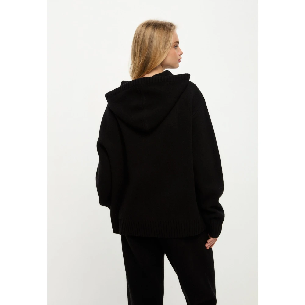 Cesare Gaspari Merino Hoodie Kostuum Penelope Zwart Black Dames