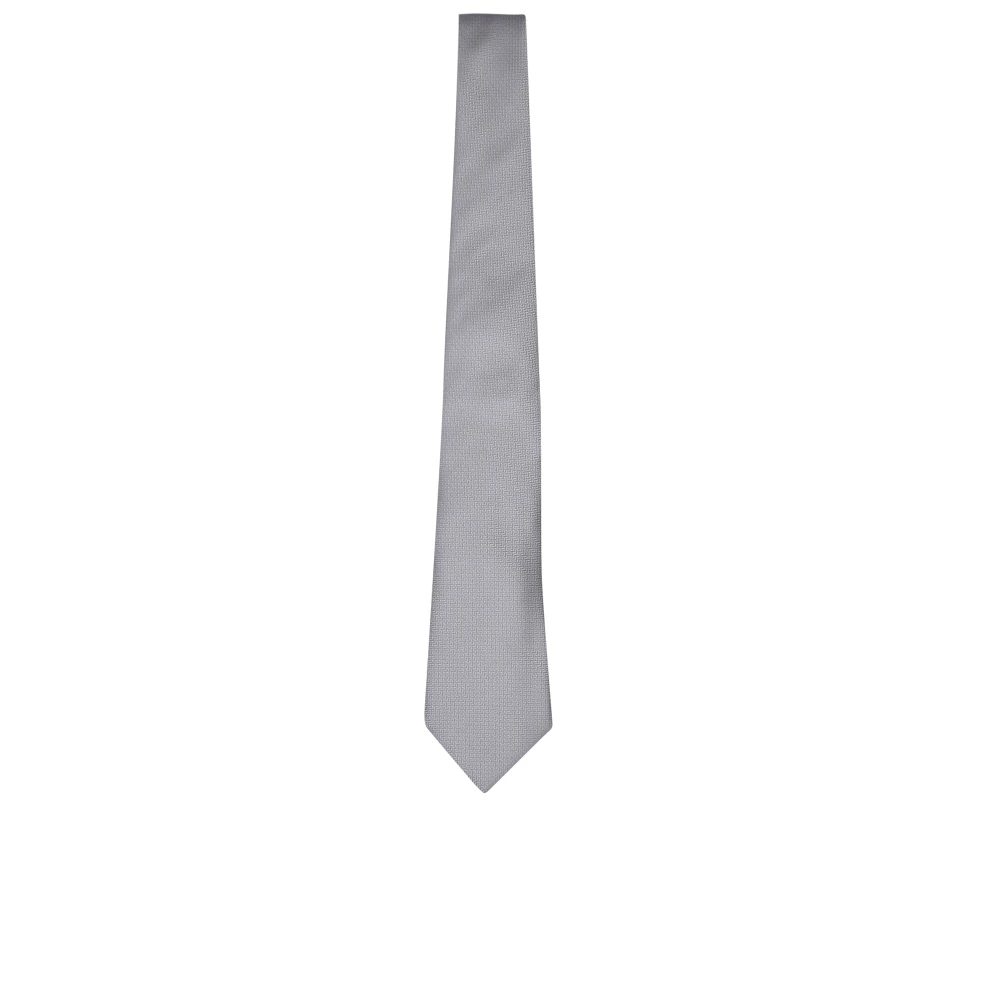 Canali Zijden stropdas met puntige tip Gray Heren