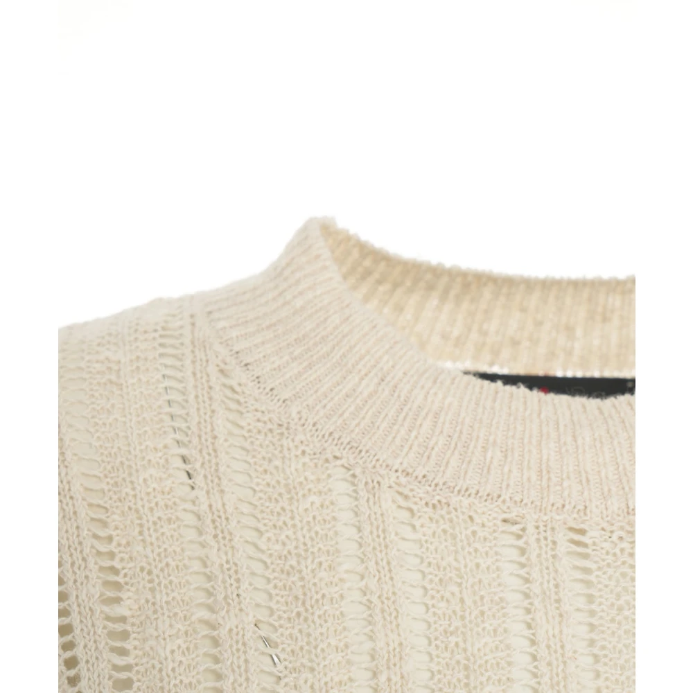 Peuterey Beige Net Gebreide Trui Beige Dames