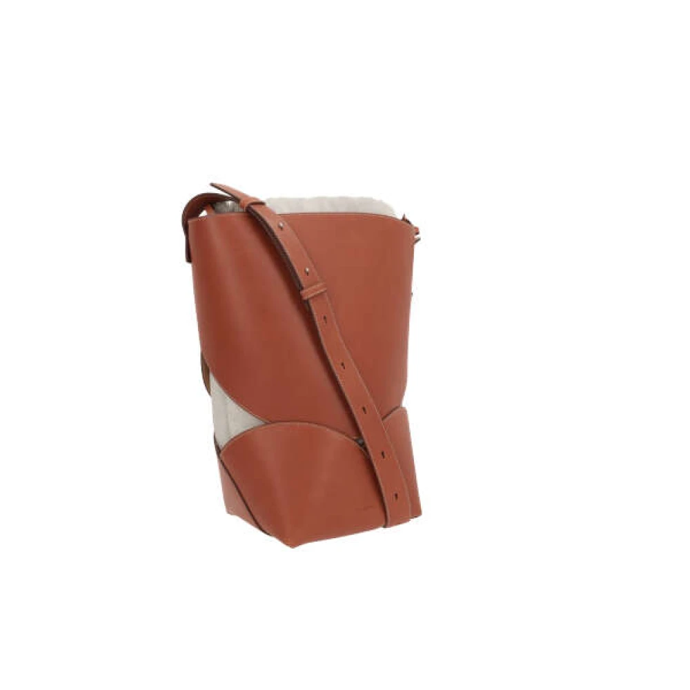 Jil Sander Bruine Bucket Bag met Afneembare Pouch Brown Dames