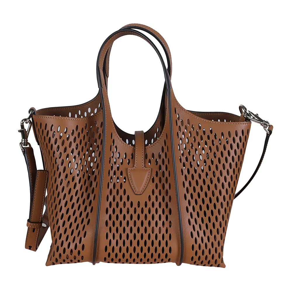TOD'S Geperforeerde leren handtas in Kenya Brown Dames