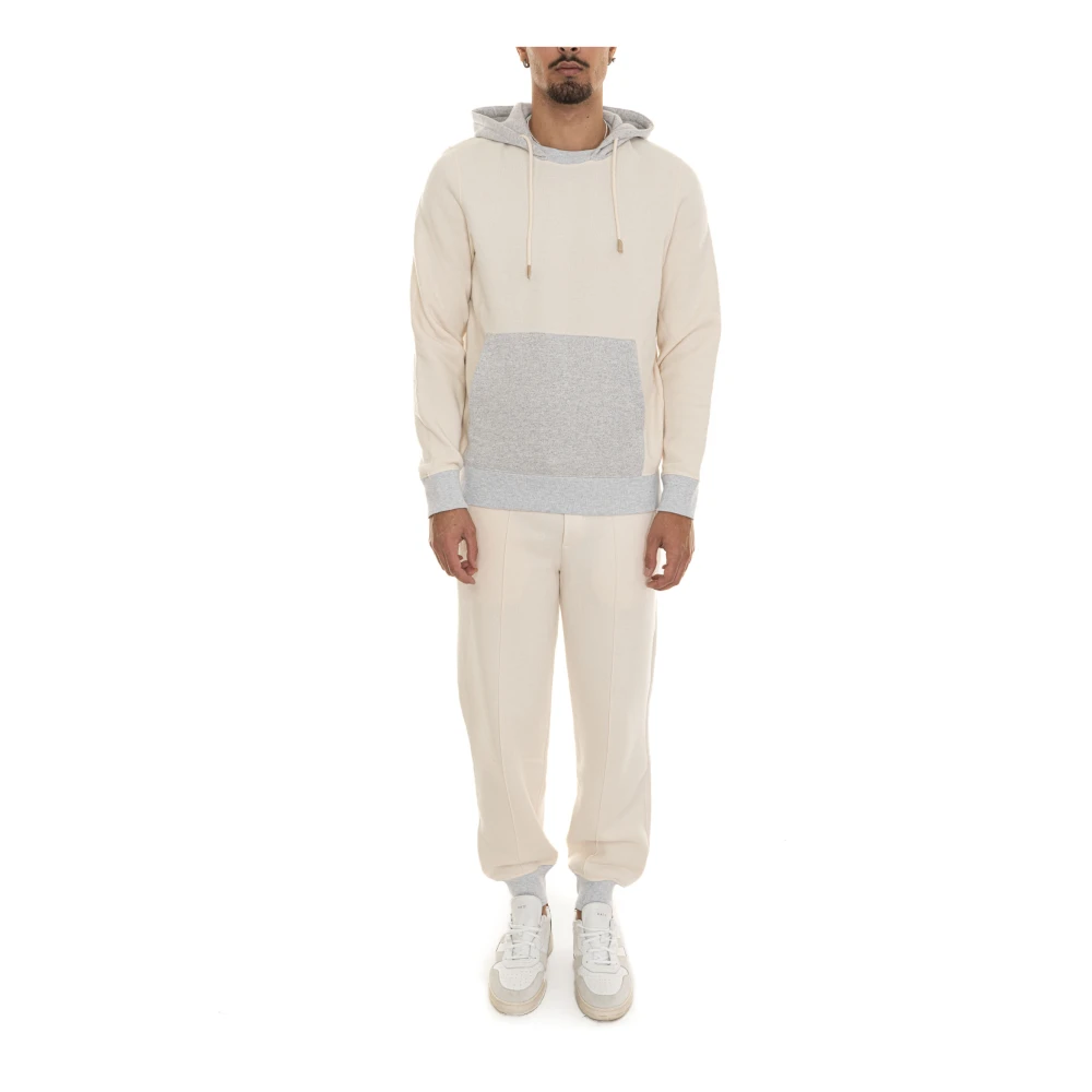 Gran Sasso Bicolored Hooded Sports Tracksuit Beige Dames