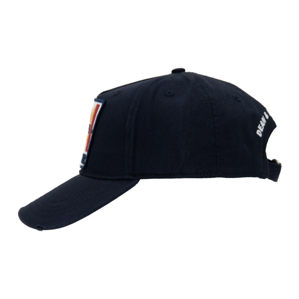 Dsquared2 Reliëf Logo Baseball Cap Fibbia Blue Unisex