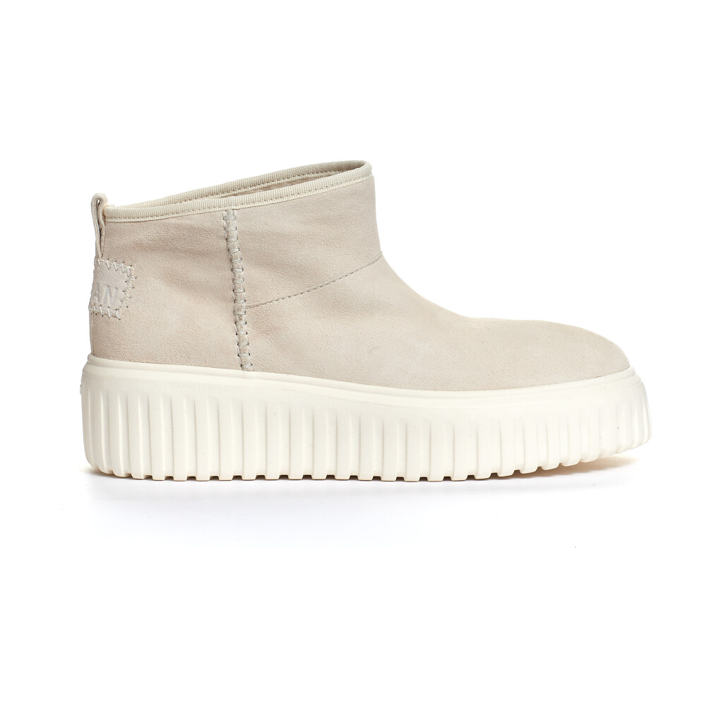 ミドルブーツ HOGAN Women Boots HXW6450FF90CR0B018 Beige Women's Hogan H-Stripes suede ankle boot hxw6450ff90btm