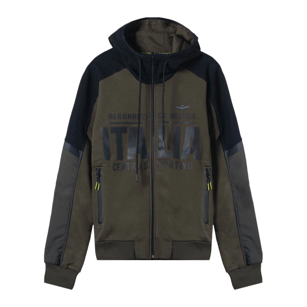 Aeronautica militare Hoodie met 100% samenstelling Green Heren