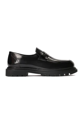 Svarta Loafers med Tjock Sula